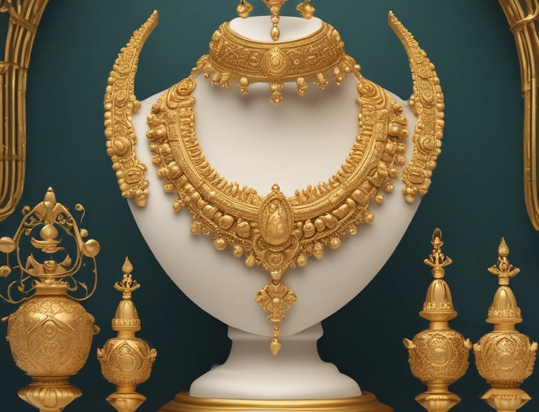 A cozy boutique corner with maroon and cream decor showcasing elegant jewellery and accessories.