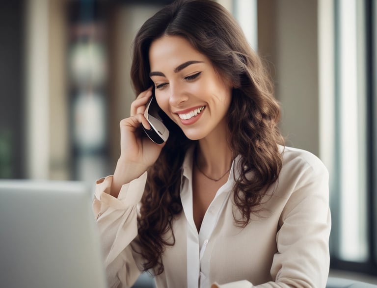A friendly customer service representative wearing a headset, ready to assist with network equipment inquiries.