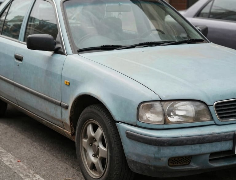 Modern dark-themed luxury car showroom with a glossy black vehicle under soft lighting.