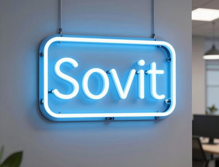 A friendly electrician in a branded Voltedge Electrical uniform answering a phone call in a bright, modern office.