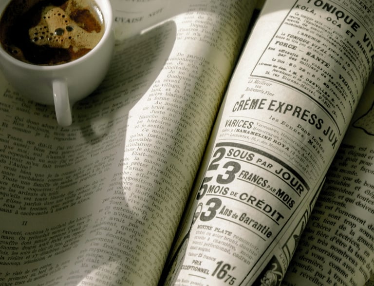 Journal avec un café
