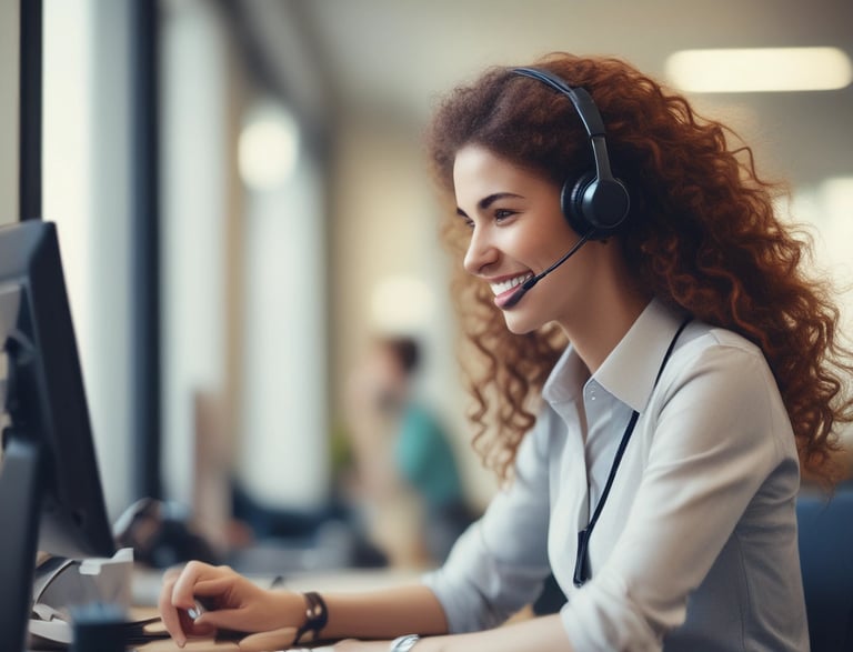 A cozy office setting with a laptop showing a contact form on screen.