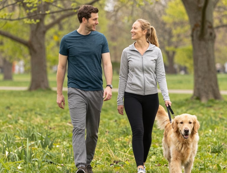 A sleek smartphone displaying the fitdayone app’s contact screen against a dark background with amber accents.