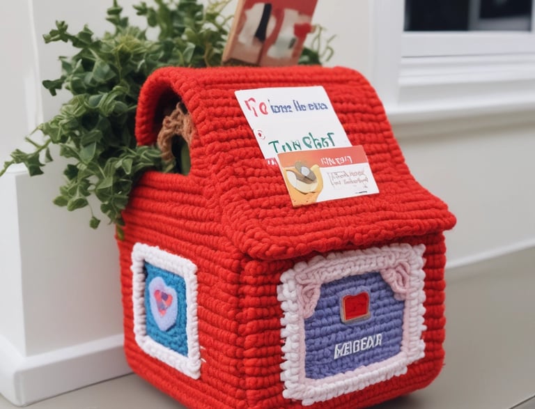 Cozy workspace with crochet tools and soft pastel yarns arranged neatly