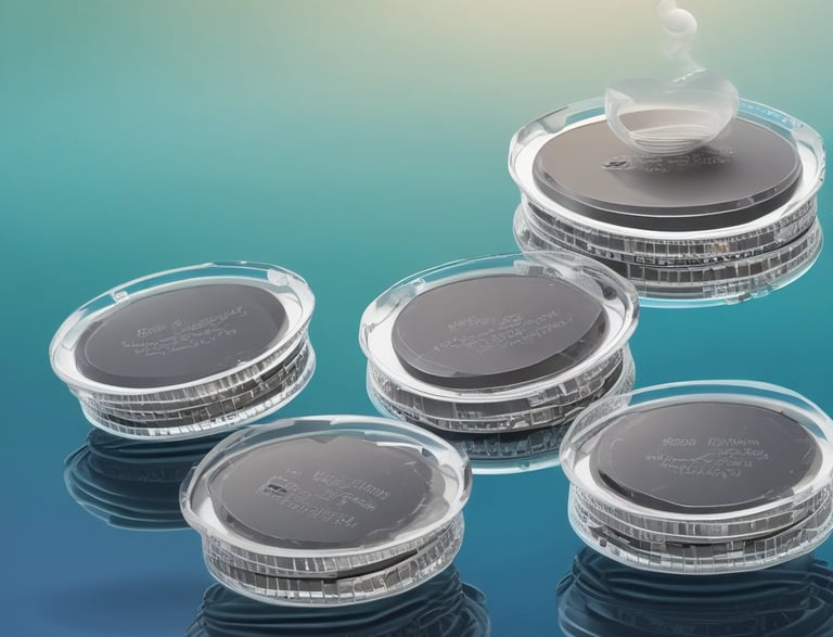 A close-up view of a computer circuit board with numerous integrated circuits, resistors, and capacitors visible. The board has a variety of small components scattered across its surface, including microchips labeled SMOOTH and TDK. The background is a neutral, smooth surface.