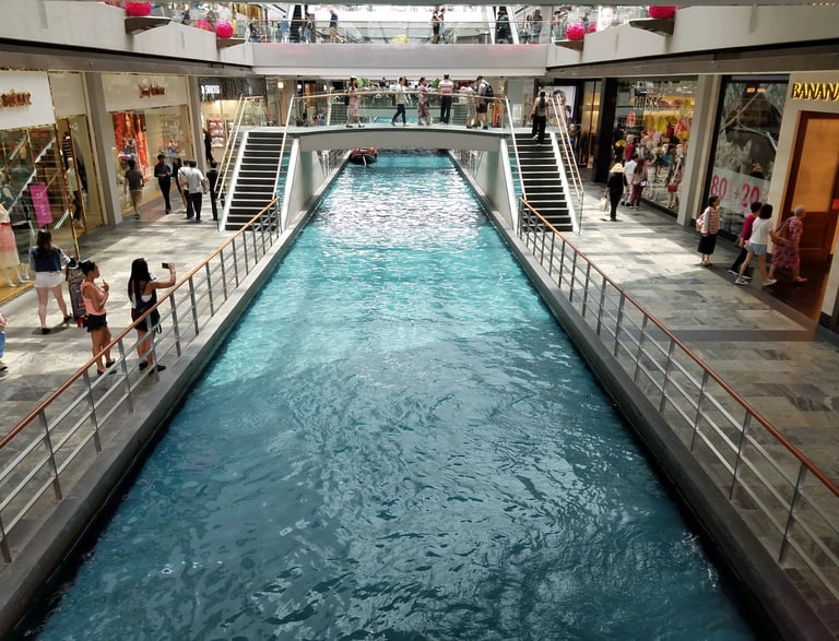 Singapore malls have rivers inside them