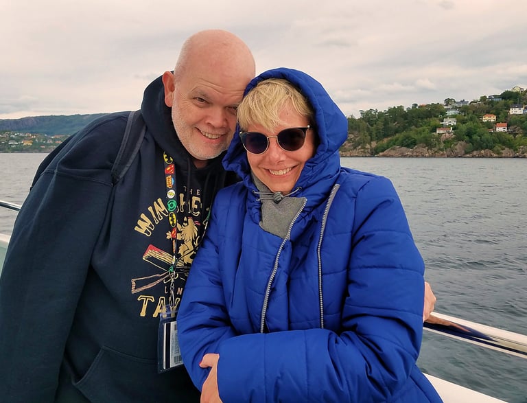 Lady and The Pirate are a bit chilly on the Osterfjord in Norway