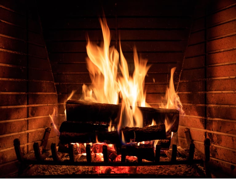 fire in fire place