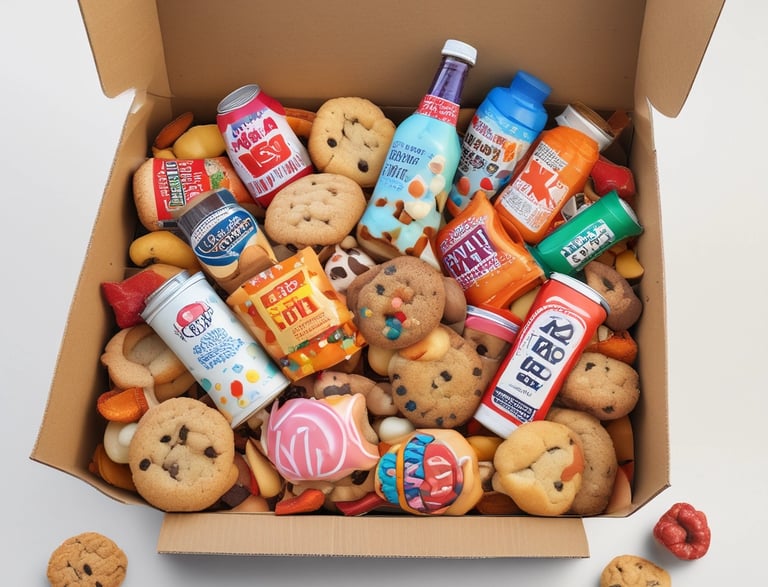 brown cookies on white and blue checkered paper