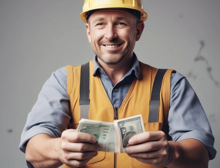 A person using a laptop with financial documents on a desk.