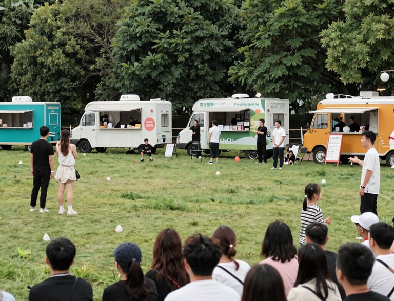 A cozy street corner with a small sign showing today's schedule and location.