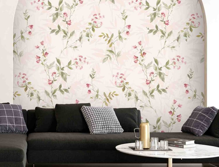 Flower Pattern floral matt glossy wallpaper