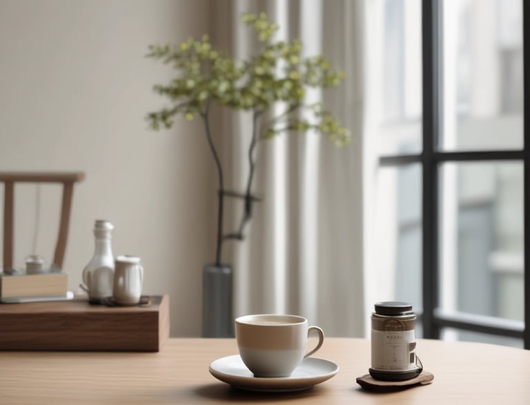 a bag of coffee sitting on top of a counter