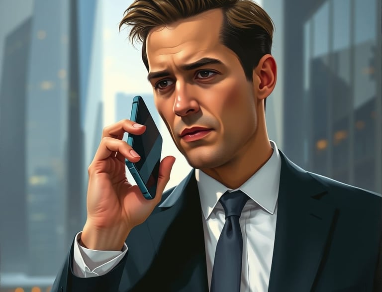 a person speaking in a phone call