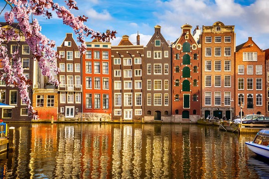 Amsterdam background with bright colors