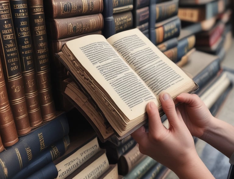 Two books titled 'JOHN...' and 'CLOSING ARGUMENT' are stacked vertically on a table. An American flag is visible to the left of the books. In the background, the blurred figure of a person is seen.