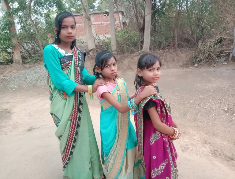 girls in saree dress