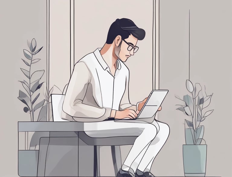 un homme assis sur un banc avec un ordinateur portable et une tablette