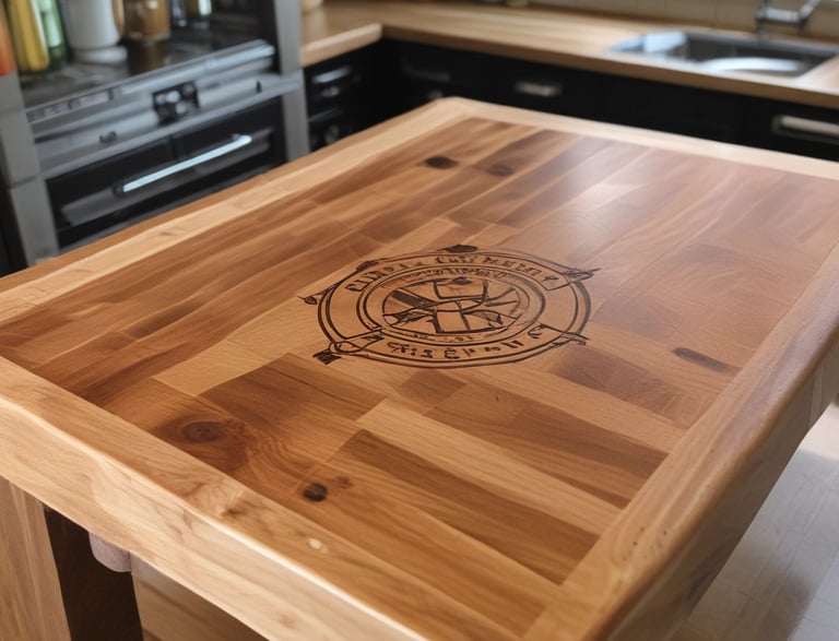 a wooden chair sitting on a porch next to a wooden table
