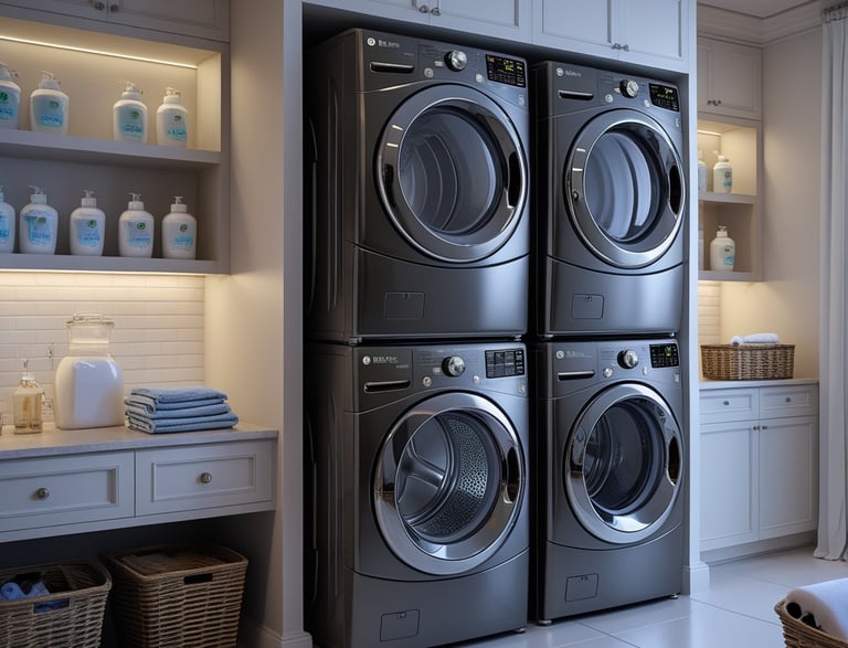 premium modern laundry room in Newtown Kolkata by Clean Zone