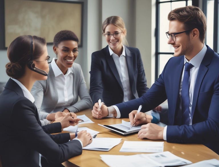 Modern office reception area with sleek black and graphite accents reflecting the Áxis Esquadrias brand colors.