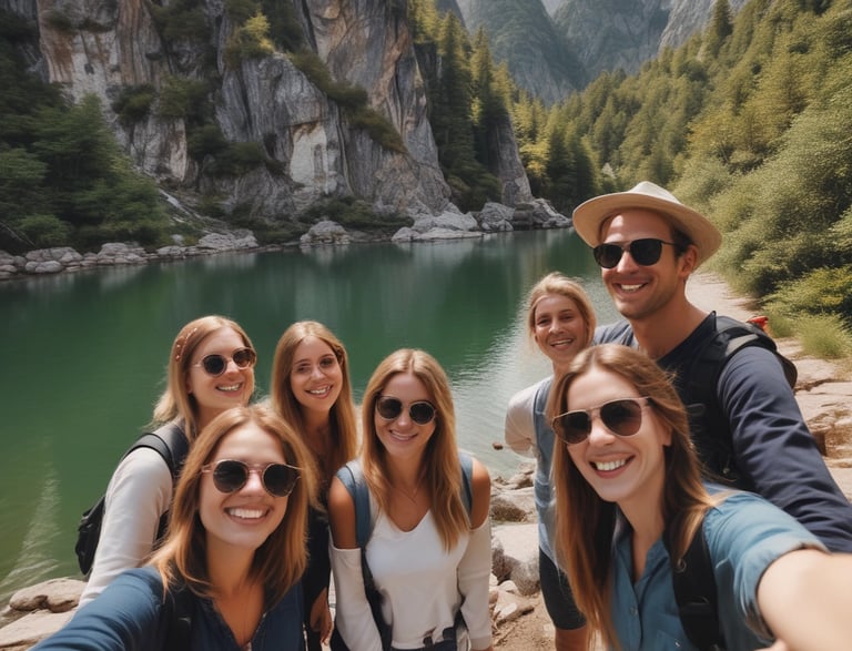 A friendly travel agent assisting a customer with holiday and religious package options.