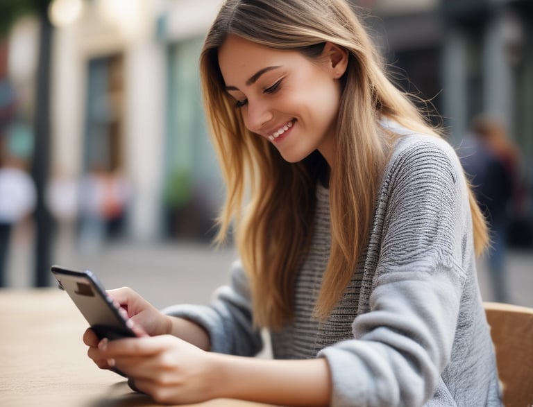 A cozy beauty studio corner with beige and gold marble accents, featuring nail care products and soft lighting.