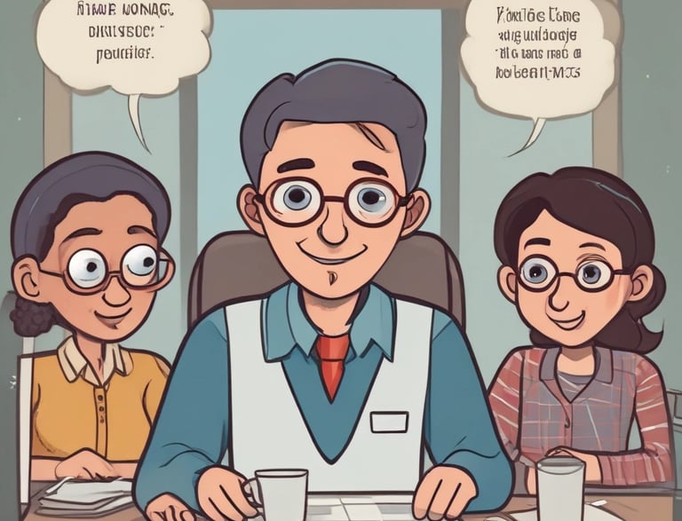 A friendly recruiter speaking on the phone with a client in a bright office.