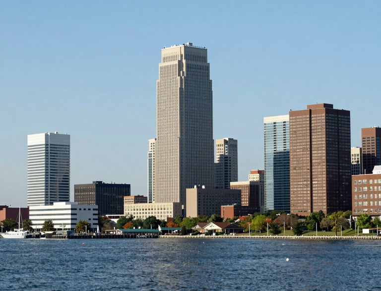 A welcoming office reception desk with event planning materials and a friendly smile.