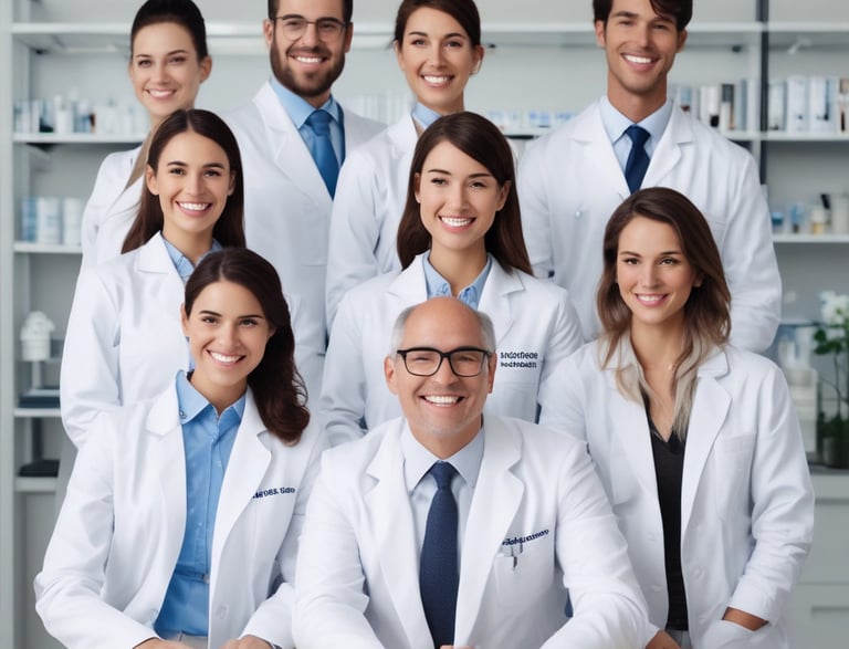 A cheerful customer service representative wearing a headset, smiling warmly.