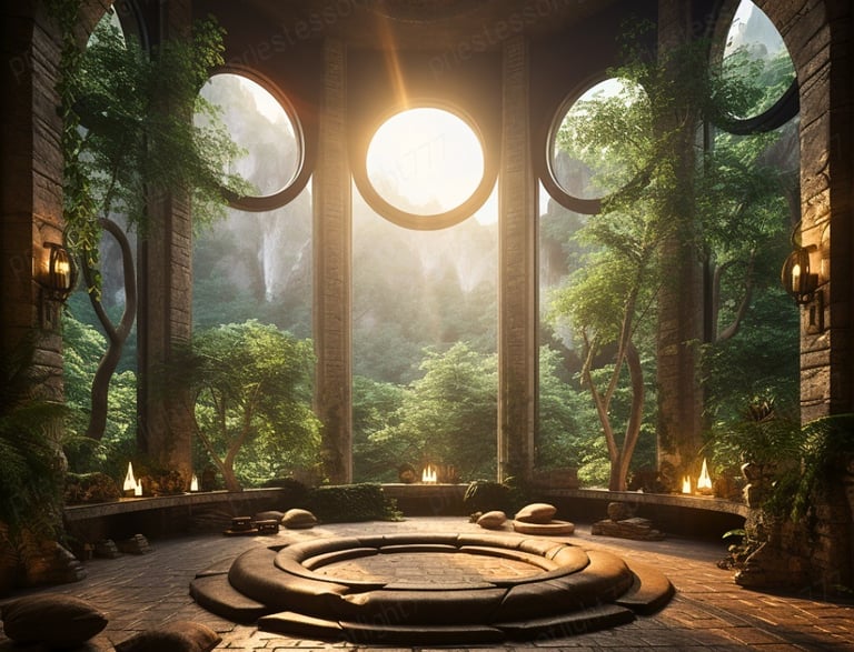 temple shrine meditate yoga peace