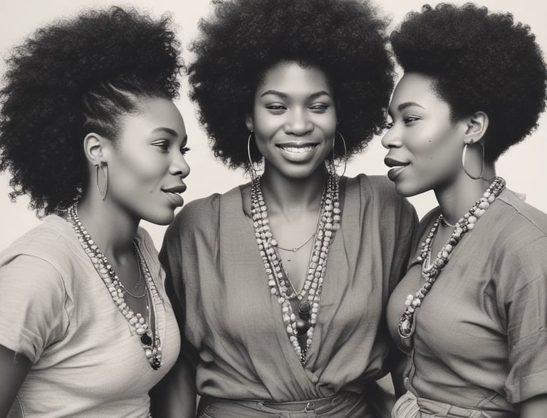 Three individuals are engaged in conversation in a bar or cafe setting. One person is gesturing with their hand while the others smile, suggesting a positive interaction. Behind them, a banner displays the words 'Connect, Grow, Thrive.'.