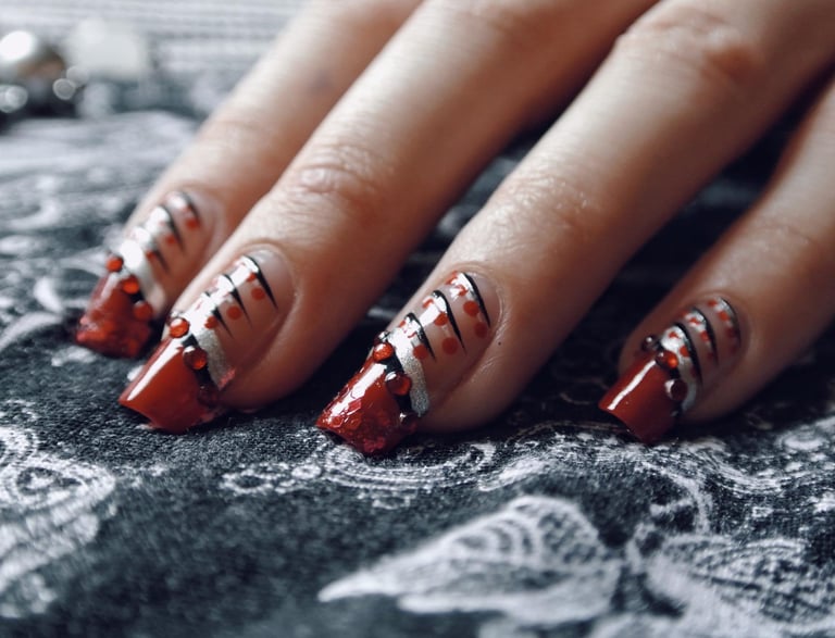 a woman's nails - less than her nails
