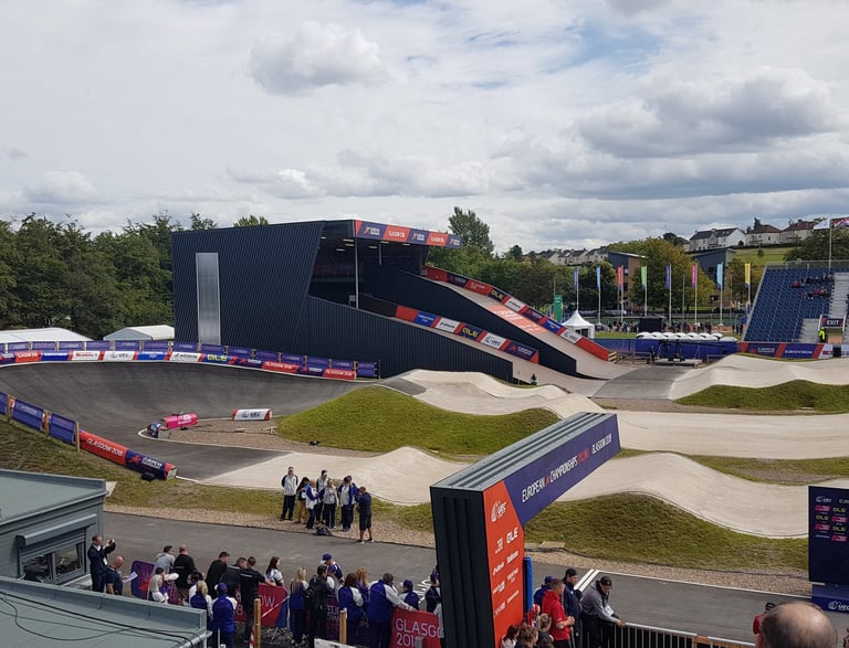 A fun bmx track, with lots of fantastic branding