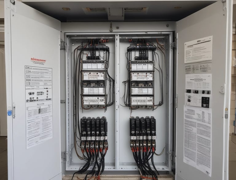 grayscale photography of man facing mechanical machine