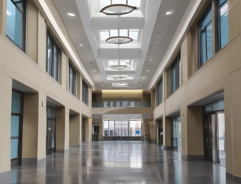 A building with a motorcycle parked in front of it