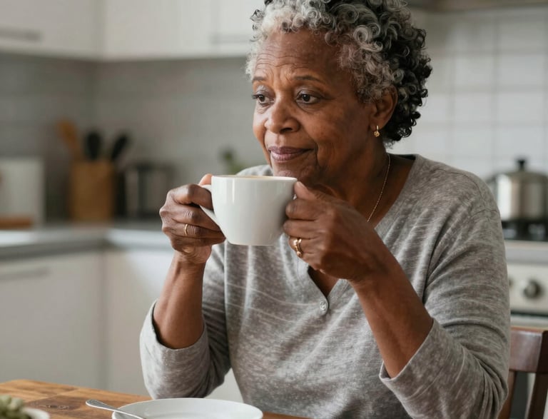 A friendly caregiver smiling while holding a clipboard in a cozy Palm Beach home.