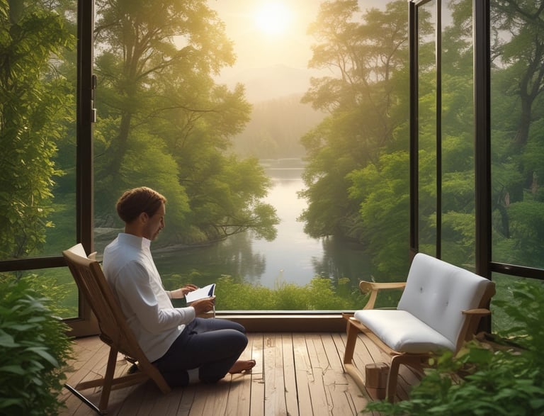 A calm workspace with a laptop and a soft glowing lamp symbolizing a warm, inviting contact area.