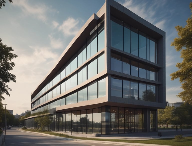 Modern office reception area with a friendly staff member ready to assist visitors.