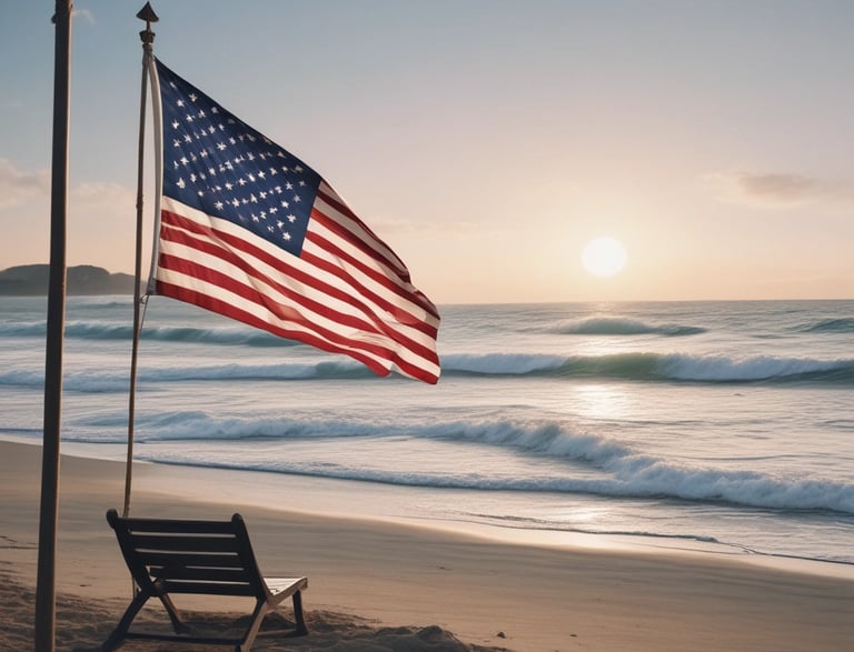 A warm, inviting lodge entrance with a welcoming sign under soft evening lights.