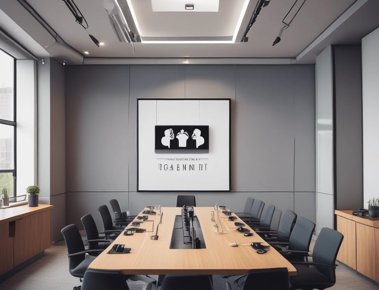 A sleek workspace with black, white, and purple branding elements reflecting precision and clarity.