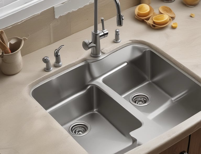 Friendly plumber answering a phone call with a smile in a cozy home setting.