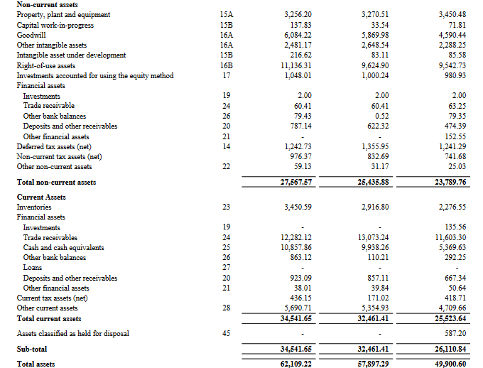 balance sheet assets of tvs supply chains solutions ipo analysis, the moat investor