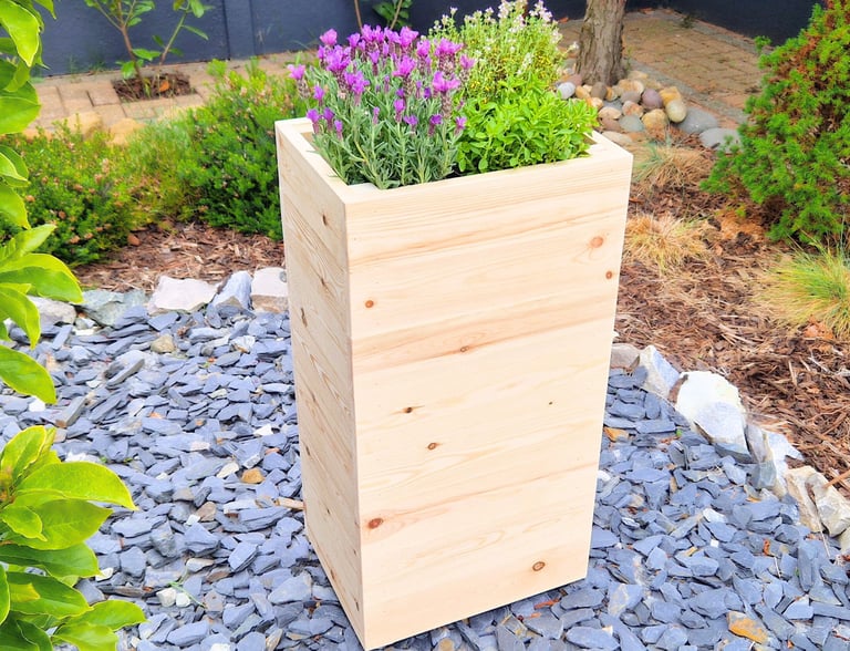 tall wooden planter made to size UK