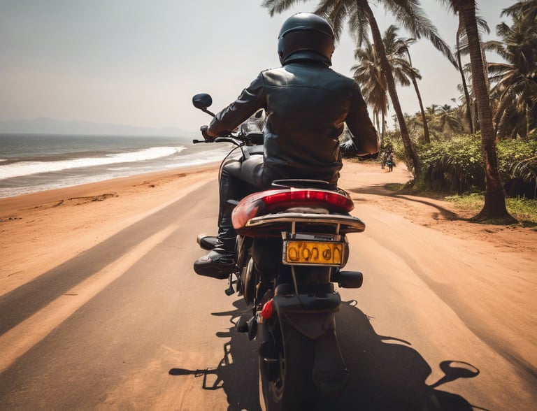 Goa Bike Rental - Man riding a motorcycle