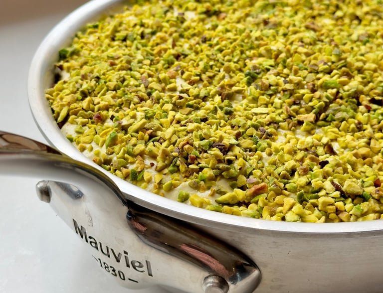 Tiramisu pistache sautoir Mauviel