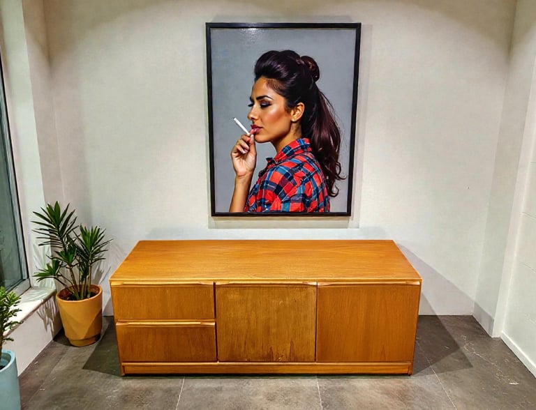 Morris of Glasgow Mid-Century Modern medium sideboard, vintage 1960s–70s MCM teak media unit and storage cabinet, stylish ret