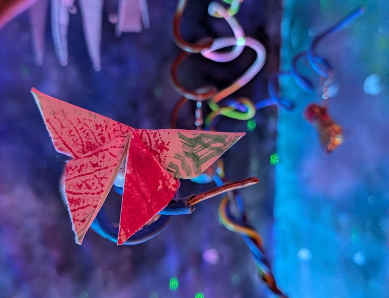 paper ecoprinted butterfly details