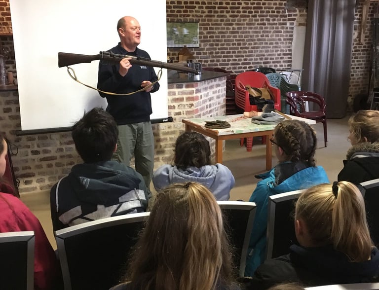 Andrew White The Somme demonstrating the British SMLE rifle of WWI