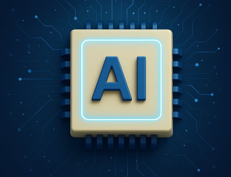 AI microchip representing custom AI development and innovation